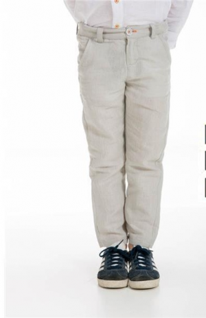 PANTALON CHINO DE LINO GRIS CLARO